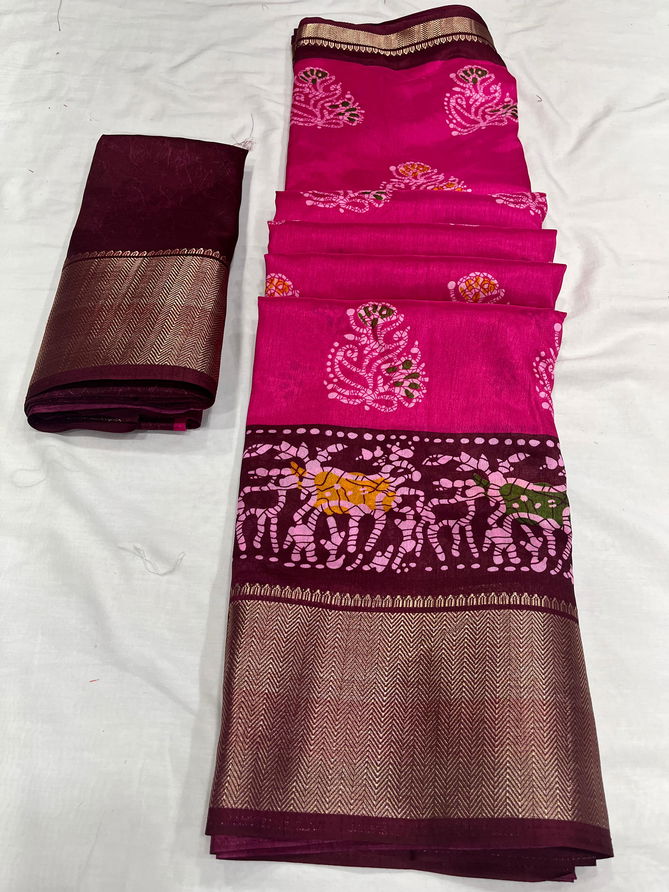 Wow Printed Dola Silk Non Catalog Sarees